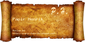 Papir Henrik névjegykártya